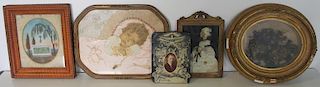 Grouping of Framed Victorian Items.