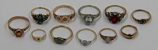 JEWELRY. Assorted Grouping of Gold Rings.