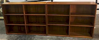 * Two Modern Bookcases. Height 50 1/2 x width 38 x depth 10 3/4 inches (of tallest).