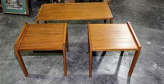 * A Three Part Low Table. Height 16 1/2 x width 35 x depth 18 1/4 inches.