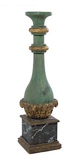 A Painted and Parcel Gilt Pedestal Height 42 1/2 inches.