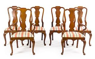 A Set of Six Henredon Dining Chairs. Height 40 inches.