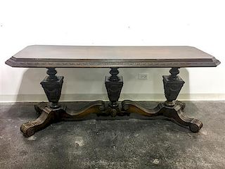 An English Style Table. Height 29 1/2 x width 71 x depth 24 inches.