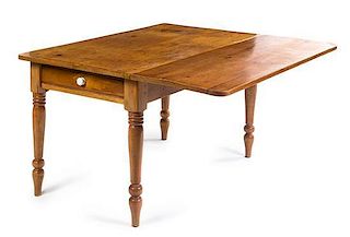 An American Drop Leaf Work Table Height 29 1/2 x width 54 x depth 30 inches.