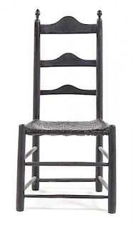 An American Painted Ladder Back Chair Height 36 inches.