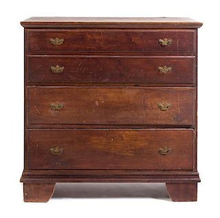 An American Painted Blanket Chest Height 39 1/4 x width 39 1/2 x depth 17 1/2 inches.
