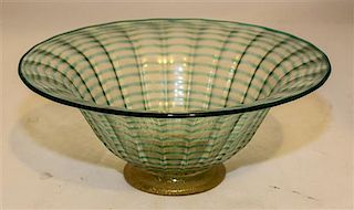 An Italian Glass Footed Bowl Diameter 10 inches.