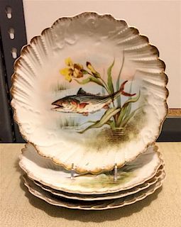 A Group of Eleven Limoges Porcelain Dinner Plates Diameter 9 1/4 inches.