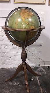 A Illuminated Library Globe Diameter of globe 16 inches.