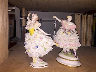 * Two Continental Porcelain Figures. Height of tallest 8 3/4 inches.