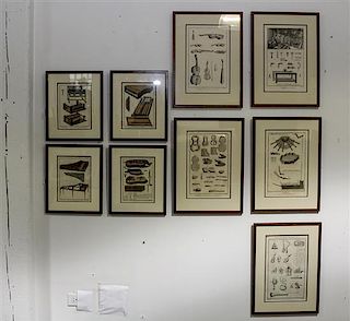 A Collection of Nine Musical Prints Height of larger 14 1/4 x width 9 1/8 inches.