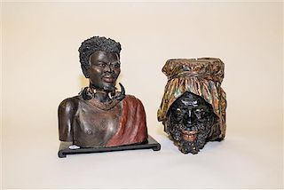 * Two Decorative Articles Depicting Moorish Figures. Height of first 8 inches.