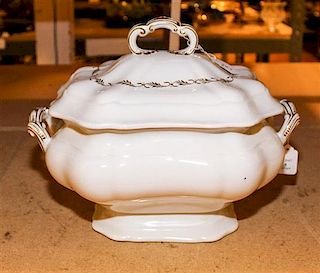 A Parcel Gilt Soup Tureen. Height 11 inches.