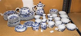 * A Blue and White Porcelain Service Diameter of widest plate 10 inches.