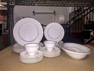 A Royal Doulton Partial Dinnerware Service Diameter of dinner plate 10 1/2 inches.