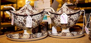* A Pair of Davenport Sauce Tureens Width of first 7 1/4 inches.