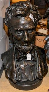 An American Bronze Bust Height 20 3/4 inches overall.
