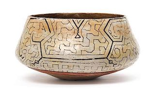 A Peruvian Pottery Vessel Diameter 7 1/2 inches.