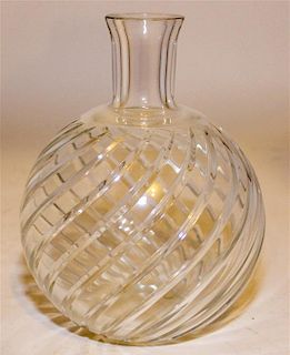 A Baccarat Glass Vase Height 7 inches.