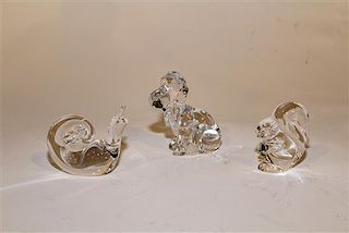 Four Glass Animals Height of tallest 3 1/2 inches.