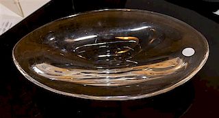 A Kosta Boda Glass Center Bowl Width 16 3/4 inches.
