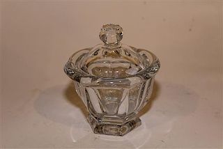 A Baccarat Glass Covered Bowl Height 5 3/4 inches.