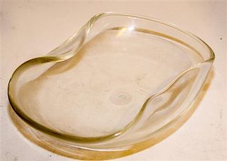 An Elsa Peretti for Tiffany & Co. Molded Glass Bowl Width 9 1/2 inches