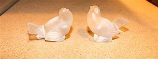 * Two Lalique Bird Figures. Height 3 1/2 inches.
