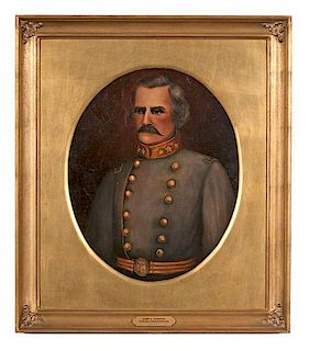 CSA General Albert Sidney Johnston, Oil on Canvas by Hiram Grandville (1815-1892) 