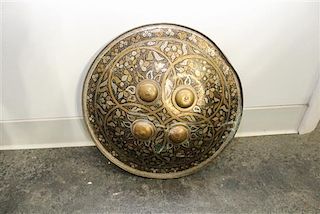 An Ottoman Style Mixed Metals Shield Diameter 14 inches.