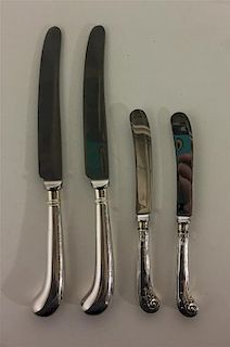 A Group of George V and Elizabeth II Silver Flatware, John Biggin, Sheffield, pistol-handled, comprising: 6 dinner knives, 19