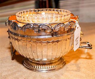 A Silver-Plate Caviar Service Width over handles 5 1/2 inches.
