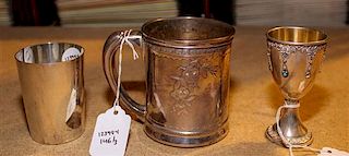 Three Silver Drinking Articles, Various makers, comprising a Whiting mug, an American silver beaker and an Israeli silver cup