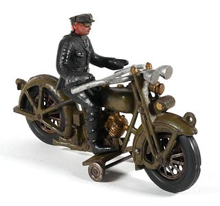 Antique Cast Iron Hubley Motorcycle Policeman