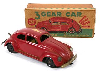 Vintage JNF Tin Litho Three Gear Car