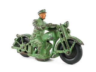 Antique Cast Iron Hubley Patrol Motorcycle