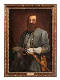 CSA General JEB Stuart, Oil on Canvas by Hiram Grandville (1815-1892) 