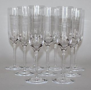 Set of 9 Tiffany & Co champagne flutes