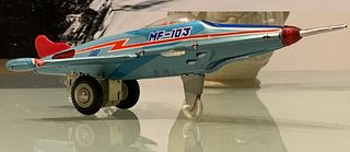 Tin Friction Litho Super Sonic Jetplane Toy  M-F 103 + Box