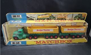 MATCHBOX KING SIZE K-16 DODGE TRACTOR WITH TWIN TIPPERS IN BOX