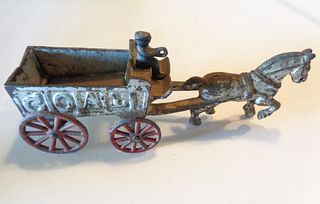 Kenton Cast Iron Horse Drawn Coal Wagon