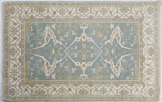 Turkish Angora Oushak Carpet, 5' 1 x 8'.