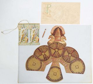 Mardi Gras- Proteus Ball Invitation, 1903, Dance Card and Envelope, presented in rigid plastic sheeting, H.- 13 3/4 in., W.- 14 1/8 in. (3 Pcs.)