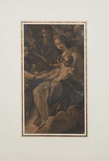Continental School, "The Virgin and Christ Child," 19th c., mezzotint, unsigned, laid to larger paper, presented in a mat, H.- 18 1/4 in., W.- 10 1/2 