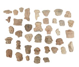 Group of Thirty-Eight Pre-Columbian Pottery Fragments. (38 Pcs.)