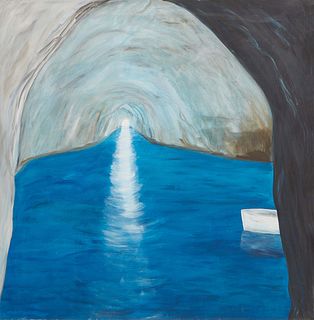 Guido Odierna (Italian, 1913-1991), "Grotto Azzurra," 20th c., oil on canvas, unsigned, unframed, H.- 54 1/8 in., W.- 56 5/8 in. Provenance: From the 