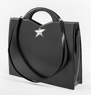 Thierry Mugler Black Leather Briefcase Bag