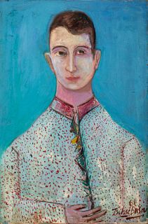 Nahum Tschacbasov Portrait of a Young Man Oil