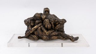 Victor Salmones Brutalist Nude Bronze Sculpture
