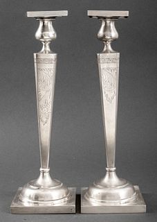 Sterling Silver Candlestick Holders, Pair